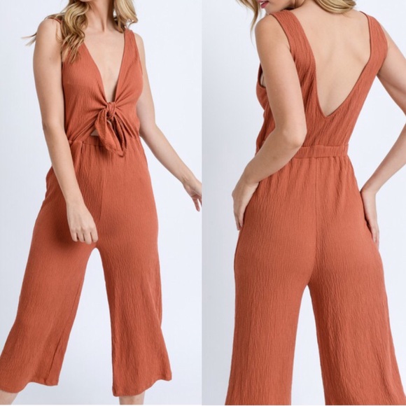 upstyleboutique Pants - NWT Solid Rust Jumpsuit